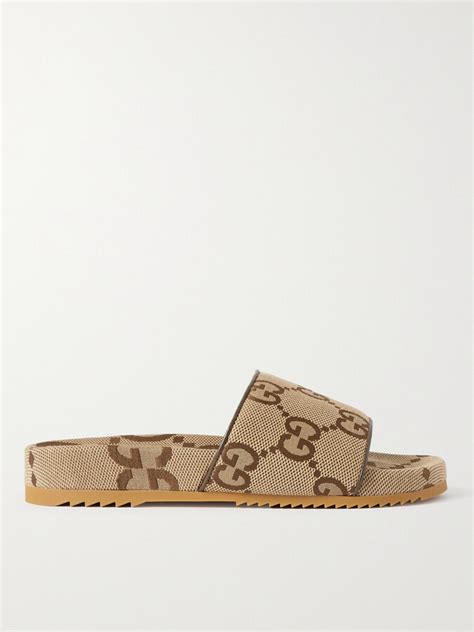 GUCCI Sideline Monogrammed Canvas Slides for Men 